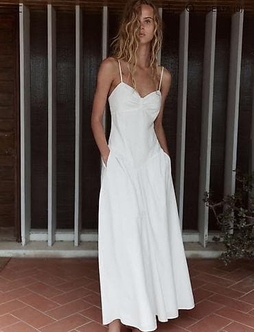 Белое летнее платье - Силуэт: приталенный корсетный верх с мягкой — 4