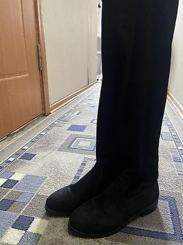 Сапоги, 35, Б/у, цвет - Черный