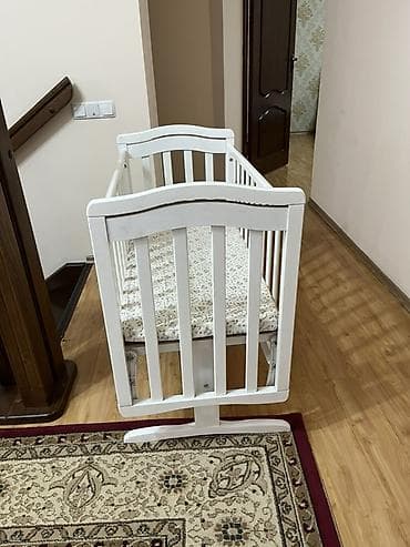 детскую колыбельку: Люлька, Колыбель, Дерево, цвет - Белый — 3