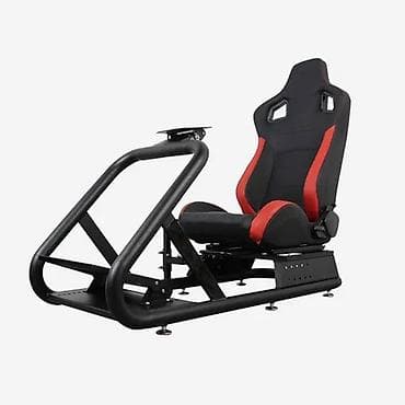 Игровые кресла: Игровое кресло, Б/у, Без колесиков, цвет - Черный, Кожа — 1