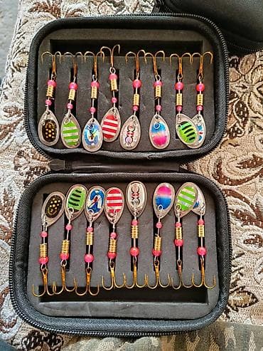 Набор вращающихся блёсен в чехле - Комплект из 16 вращающихся