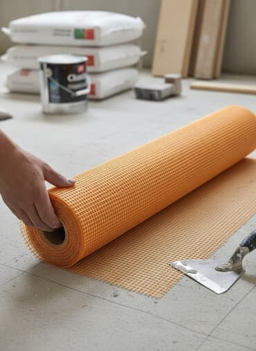 Металлочерепица: Рулон армирующей сетки из стекловолокна оранжевого цвета — 1