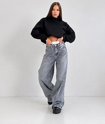 baggy: Джинсы, Карго, Турция, Высокая талия, Вареные, S, XS — 2