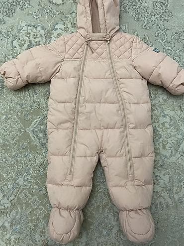 Жаш балдардын бут кийими: Детский зимний комбинезон для девочек 74 размер, розово-пудровый - — 1