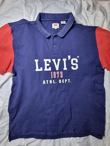 made: Мужская футболка, L, LeviS, Б/у, цвет - Синий, Самовывоз — 1