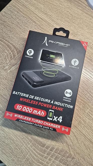 электронный айкос: Внешний аккумулятор Akashi Wireless Power Bank 10 000 мА⋅ч - Емкость — 7