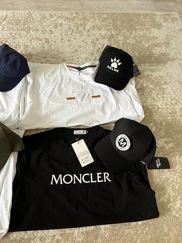 Футболки: Мужская футболка, 3XL, 4XL, Все размеры, Moncler, Новый, цвет - Белый — 1