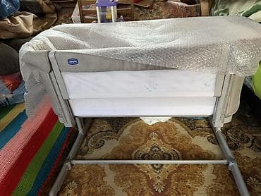 Стульчики для кормления: Детская приставная кроватка, Б/у, С колесиками, цвет - Бежевый — 4