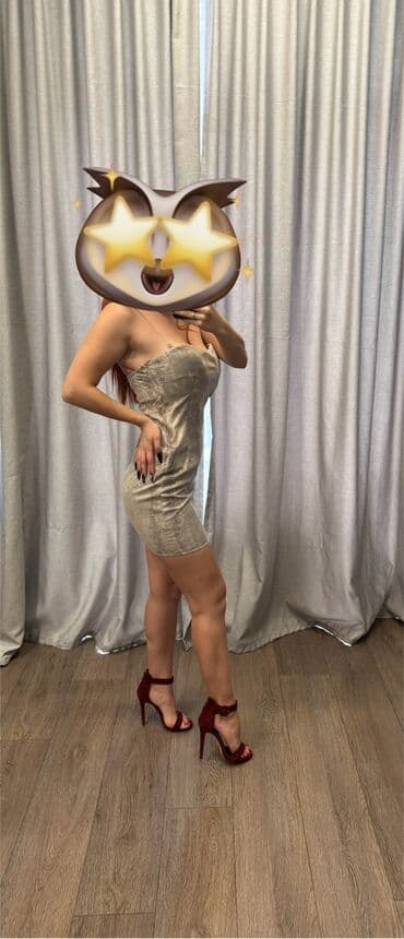 платье трикотажное с длинным рукавом: Вечернее платье, Коктейльное, Короткая модель, S — 6