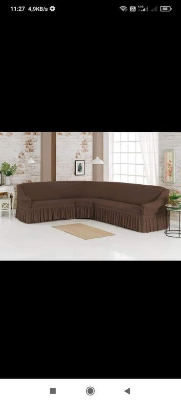 чехол на угловой диван: Угловой диван чихол Жатка кочиства Товар из Турции 3 метр до 8 метр — 1