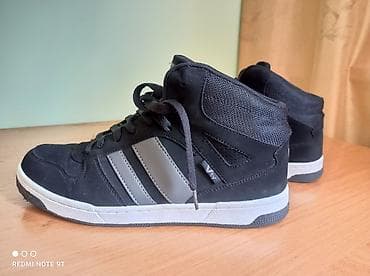 tech fleese: Высокие кеды V+ черные с серыми полосами - Тип: кеды/кроссовки — 3