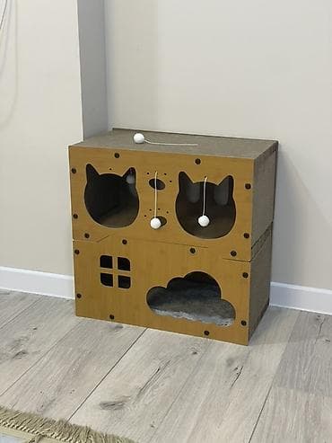 Модульный домик-лазалка для кошек с когтеточкой - Трёхъярусная