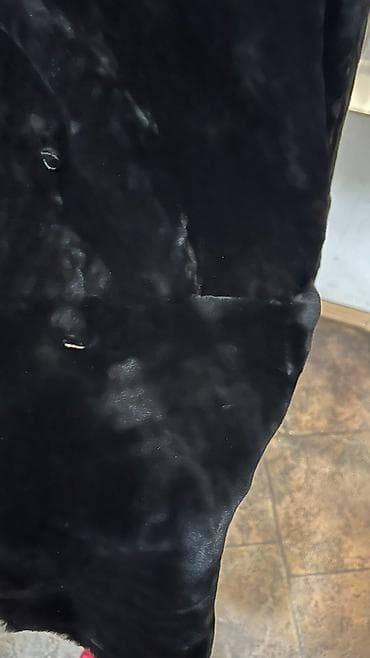 полушубок: Шуба, По колено, Made in KG, С капюшоном, 3XL — 5