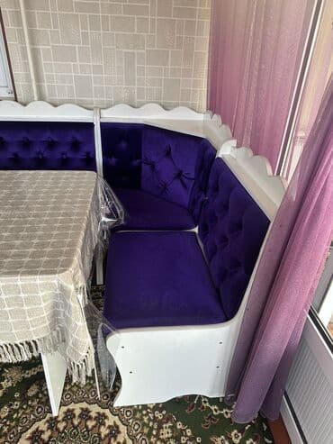 угловой кухонный диван: Кухонный мягкий уголок, ЛДСП, цвет - Фиолетовый — 3