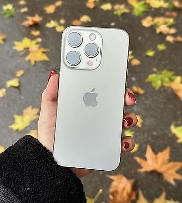 IPhone 15 Pro, Б/у, 256 ГБ, White Titanium, Зарядное устройство, Защитное стекло, Кабель, В рассрочку, 98 %