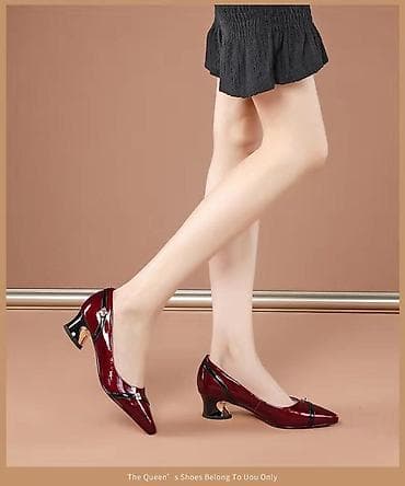 кийит: Туфли-лодочки на удобном среднем каблуке с глянцевым лаковым — 3