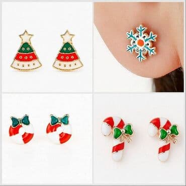 платочек: Серьги - гвоздики НС станут очаровательным зимним акцентом к вашему — 1