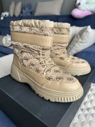 сапоги из натурального меха и кожи: Сапоги, 41, Guess, Новый, цвет - Бежевый, Самовывоз — 5