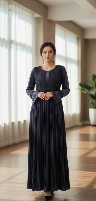 платье с пайетками большого размера: Длинное велюровое платье с плиссированной юбкой. размер 46-48Верх — 1