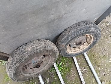 шина и диски: Колеса в сборе <130 / <25 / R <13, Всесезонная, Б/у, Пара, С/х техника, Железные, отверстий - 3 — 3