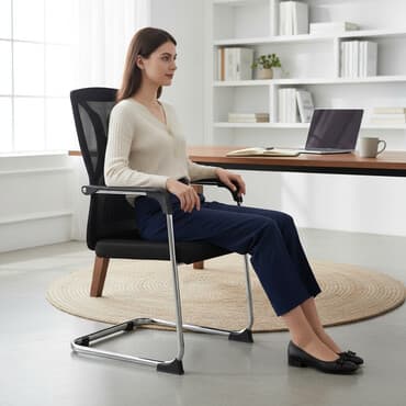 кресло для офис: Офисное кресло, Без колесиков, цвет - Черный — 1