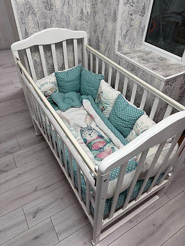 bunk bed: Детская односпальная кровать, Б/у, Для девочки, Для мальчика, С бортиком, С матрасом, Дерево, Самовывоз — 2