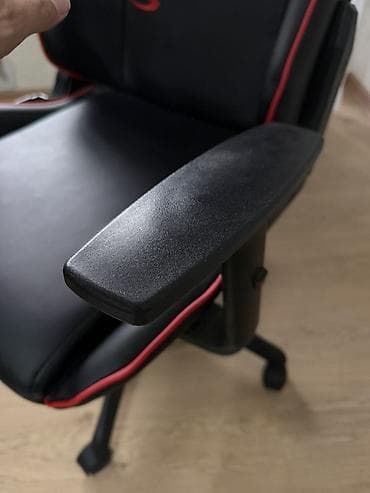 Игровые кресла: Игровое кресло, С колесиками, цвет - Черный, Экокожа — 3