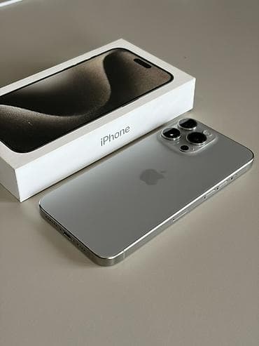 icloud iphone: IPhone 15 Pro Max, Б/у, 512 ГБ, Natural Titanium, Коробка, 86 % — 1