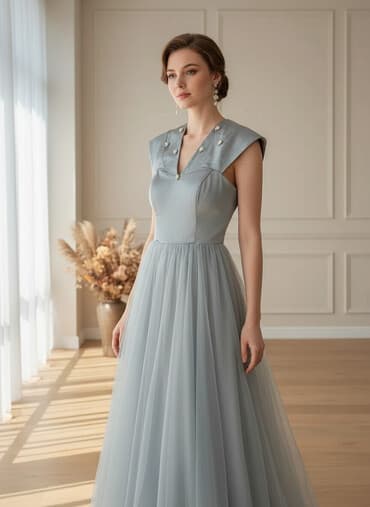 белое платье больших размеров: Вечернее платье, Пышное, Длинная модель, Атлас, Без рукавов, Корсет, L — 1