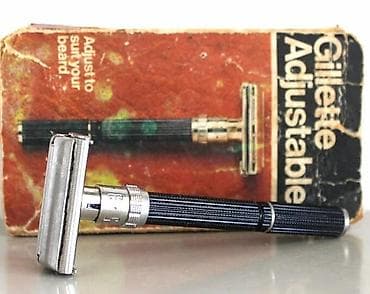 бритя: Винтажный металлический бритвенный станок (советская копия Gillette — 1