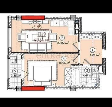 отдам дешего: 1 комната, 49 м², Элитка, 12 этаж, Готовая ПСО (под самоотделку) — 9