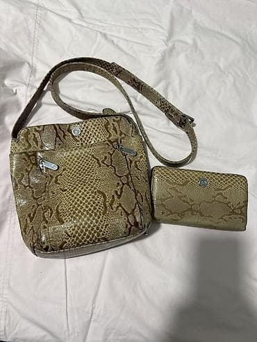 Кошельки: Сет аксессуаров в питоновом принте: сумка через плечо + кошелёк - — 1