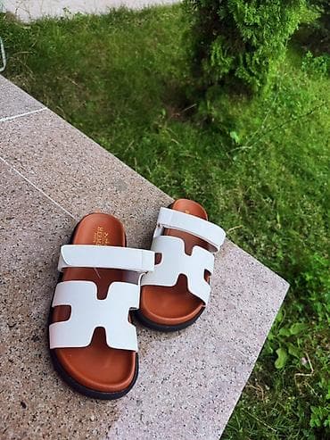 эрмес шлепки: Женские сандалии HERMES сланцы с верхом в виде двух широких ремней и — 3