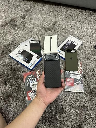 IPhone Air, Б/у, 256 ГБ, Jet Black, Защитное стекло, Чехол, Кабель, 100 %