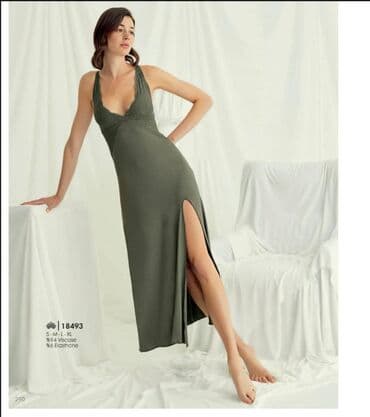 белая ночная сорочка: Ночная сорочка, Бамбук, Длинная модель, 2XL, XS, S — 4