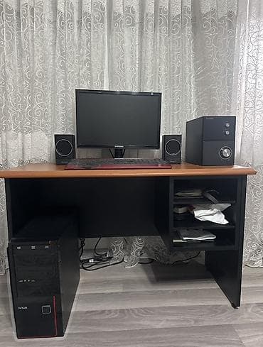 компьютеры стол: Комплект офисной мебели, ДСП, цвет - Черный — 1