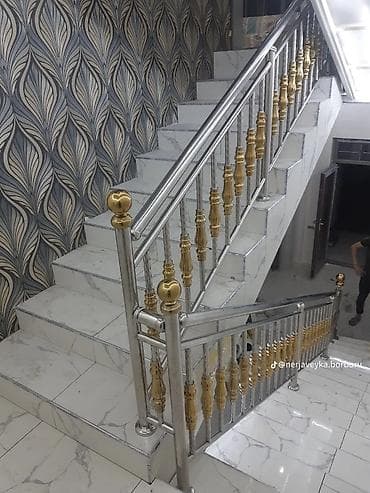 Тепкичтер жана тетиктер заказ менен: Перила и ограждения для крыльца и лестниц из нержавеющей стали и — 7