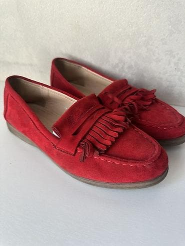 Лоферы, 37, 37.5, 38, Loro Piana, Б/у, цвет - Красный, Самовывоз, Платная доставка