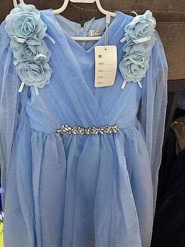 Платья: Детское платье, цвет - Голубой — 1