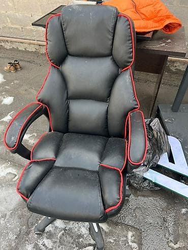 Столдор: Оюн үчүн кресло, Дөңгөлөктүү, түсү - Кара, Экокожа — 1