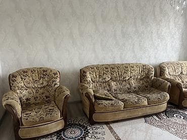 угловой диван лина: Комплект мягкой мебели, Б/у, Самовывоз, цвет - Бежевый — 2