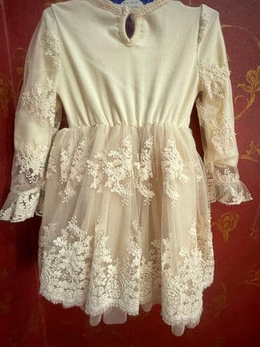 дом вещи: Детское платье, цвет - Молочный, Б/у — 4