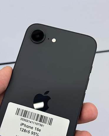 купить айфон в рассрочку в бишкеке: IPhone 16e, Б/у, 128 ГБ, Черный, Защитное стекло, В рассрочку, 95 % — 3