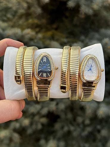 золото брослет: Женские наручные часы с браслетом-спиралью (стиль «серпент») - Корпус — 1