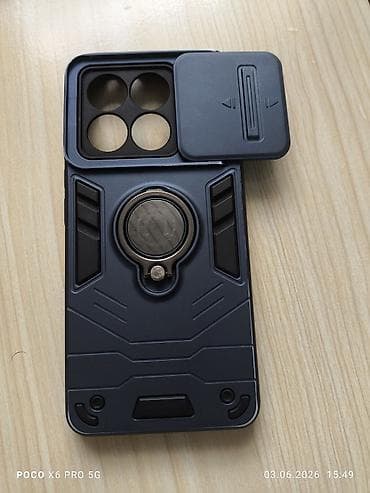 фото 3 на 4: Чехол для Poco x6 pro с крышкой камеры и кольцом-держателем — 2