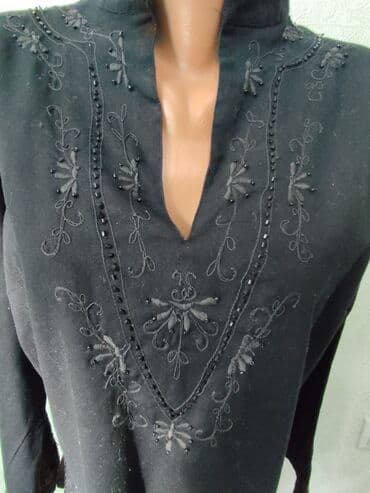 джинсы подростковые: Близка удлиненная расшитая бисером Материал - Хлопок Размер - 44 — 2