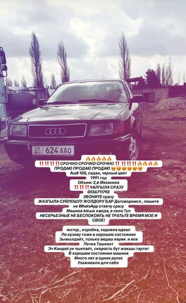 Audi 100: 1991 г., 2.6 л, Механика, Бензин, Седан