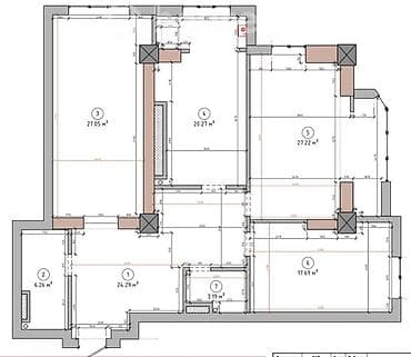 brk group: 3 комнаты, 122 м², Элитка, 2 этаж, ПСО (под самоотделку) — 1