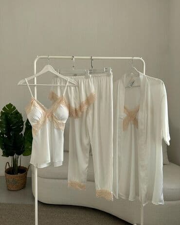 белая ночная сорочка: Ночная сорочка, Атлас, Средняя модель, XS, S, M — 6