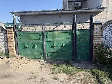 Распашные ворота: Кованые металлические ворота с калиткой - Материал: сталь, листовой — 1